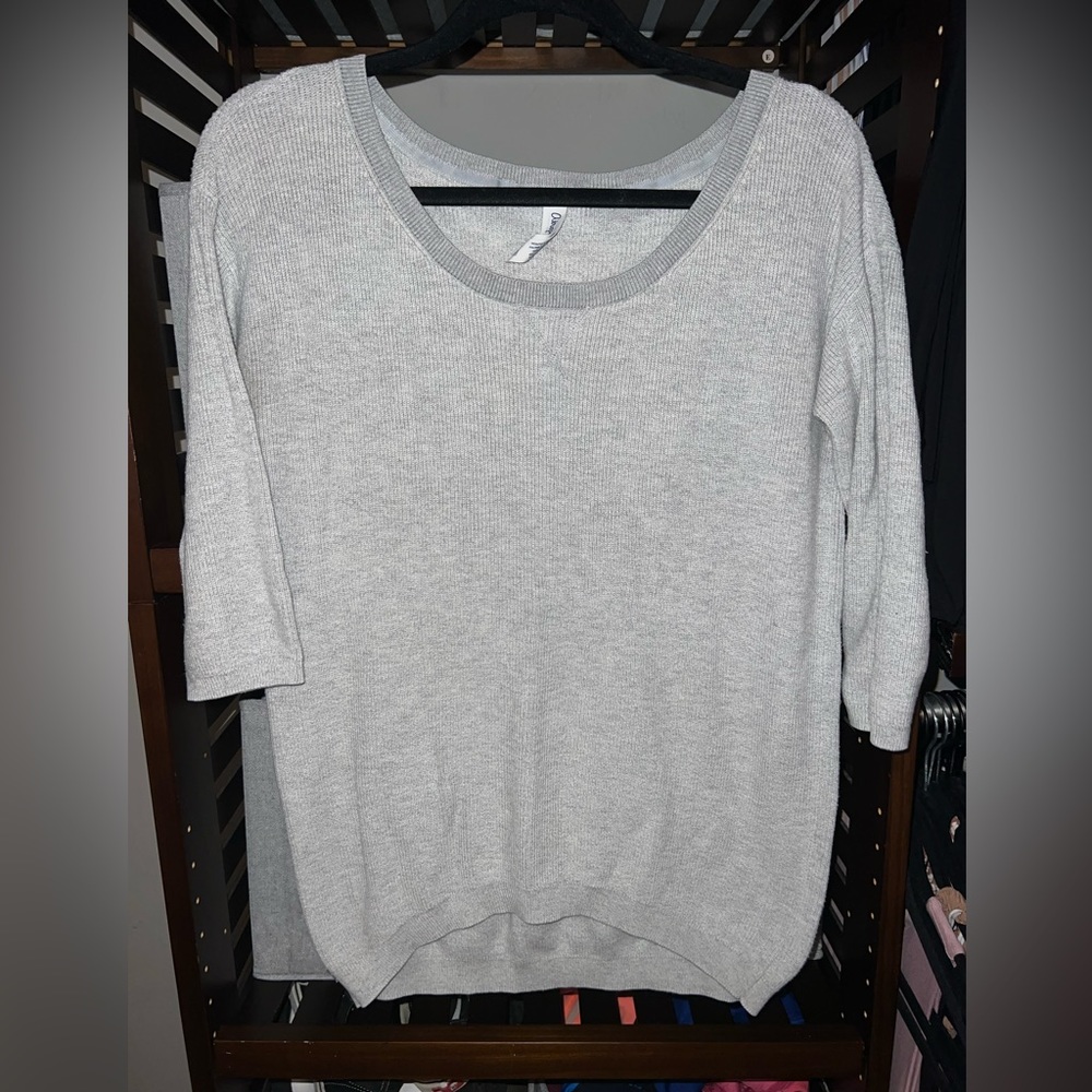 Aeropostale Light Gray 3/4 Sleeve Sweater